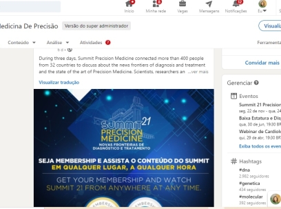 Linkedin Singular Medicina de Precisão – Para Summit Precision Medicine